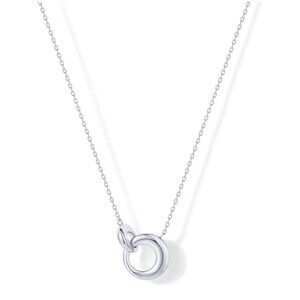 PAVOI 14K Gold Plated Dainty Interlock Pendant Necklace for Women | Circle Link